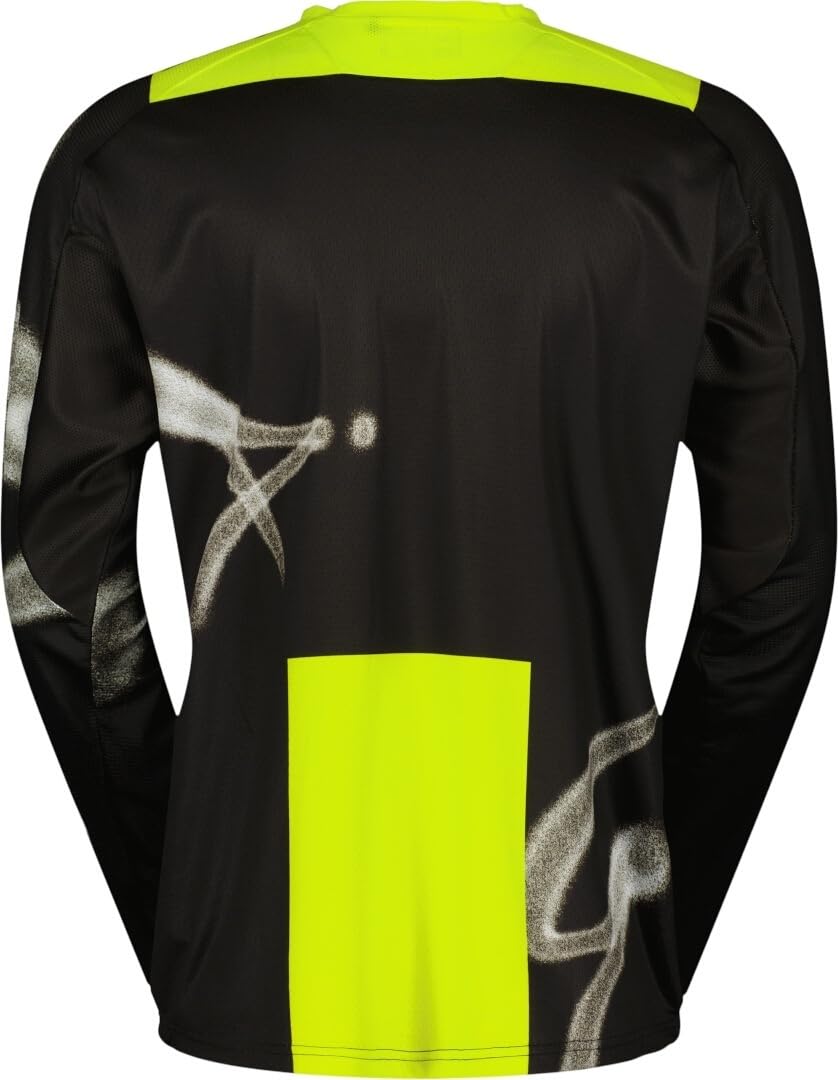 SCOTT Evo Dirt Black Maglia da motocross, nero/giallo, L