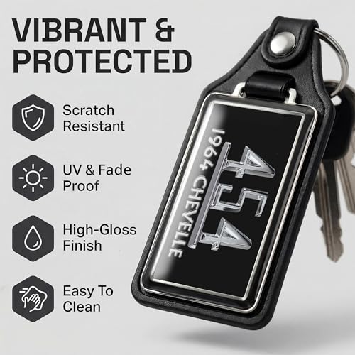 Image of Brotherhood 1964 Compatible with Chevelle 454 Engine Design Key Chain Key Holder Key Ring For Men Heavy Duty Car Key Ring For Men and Women