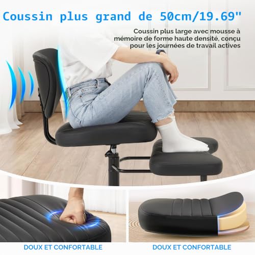 IWMH Fauteuil Bureau Chaise Bureau TDAH Chaise Position Jambes Croisées – vue 8
