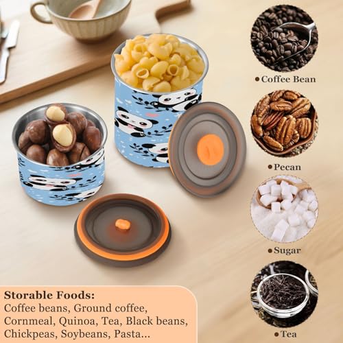 Envase hermético para café de acero inoxidable Panda 17oz miniatura 5