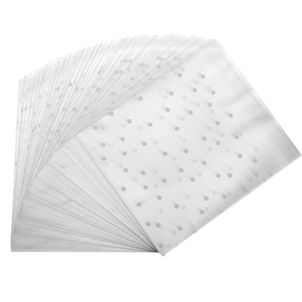 400pcs Self Adhesive Cookie Bags,Polka Dot Treat Bags Clear Biscuit Bags Cookie Packaging Bags Opp Cellophane Bags Self Seal White Bakery Bags Wax Melt Bags Packaging Candy Gift Bags