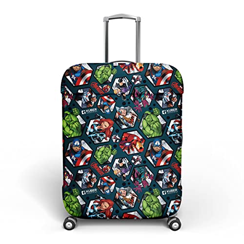 Image of Heart Home Marvel Avengers Luggage Cover|Polyester Travel Suitcase Cover|Washable|Stretchable Suitcase Protector|18-22 Inch|Small (Blue)