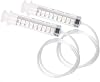 Large Syringe Plastic Syringe 100ml with Tubing 80cm Reusable Measuring Syringe Luer Lock for Oil Fluid Suction Extractor Hydroponics Nutrient , 2Pack
