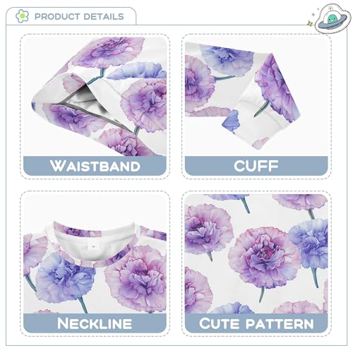 JUNZAN Art Carnation White Kids Girls Hoodie Sweatshirt Fleece Kids Pullover Hoodie Sports 4T3