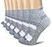 BERING Women's Athletic Running Cushioned Ankle Socks, Size 6-9, Grey, 6 Pairs