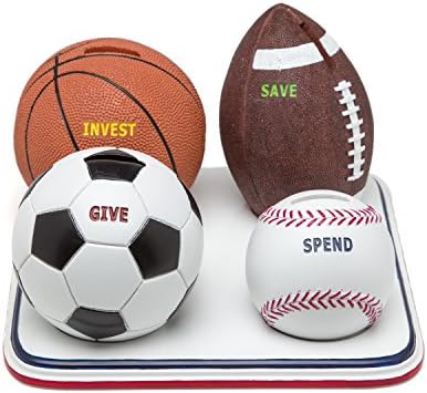 Money Scholar Classic Sports Bank: The Piggy Bank that Teaches Kids to Save, Invest, Give & Spend Wisely