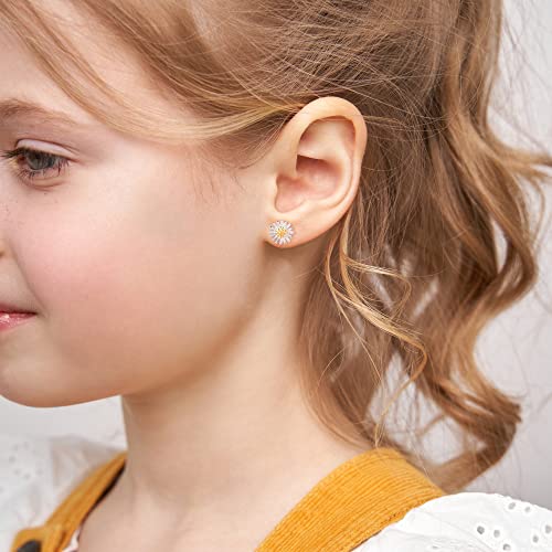 Gurotd 6 Pairs Sterling Silver Stud Earrings For Women Girls 925 Silver Stud Earrings Tiny Flower Heart Butterfly Stud Earrings Hypoallergenic Cubic Zirconia Diamond Stud Earrings Set #TOP4