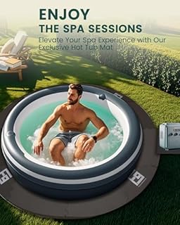 FoundGo 78inch Hot Tub Mat for Inflatable Tub 0.35" Super Thick Outside Hot Tub Base Pad Foam Pad Foundation，Anti-Slip Hot Tub Mats for Outdoor Indoor Spa Pool