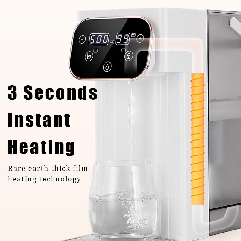 3L Instant Hot Water Dispenser, 2000W Rapid Got z 12 ustawieniami tempa, Filtrowane napoje do herbaty i kawy, Przenośna czajnik biurowa z blokadą bezpieczeństwa dziecka