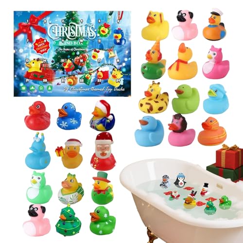 Calendrier de l'Avent Canard en Caoutchouc Noël : 24 jouets de bain et décorations de fête