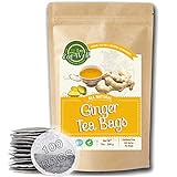 Ginger Tea Bags | 100 Tea Bags - 7 oz in Kraft Bag | Ginger Root Tea, Calms Upset Stomach, Relieves...
