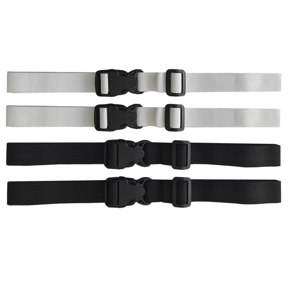 HDHYK 4pcs Elastic Beach Towel Holder-Multi Purpose Towel Bands Bands Beach Towel Holder Adjustable (Black/White)