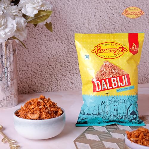 Image of Kanwarji's Confectioners Kaju Dal Biji Namkeen (250g) | Made with 100% Pure Desi Ghee | Premium Kaju Dalmoth | Handmade Ready to Eat Snack