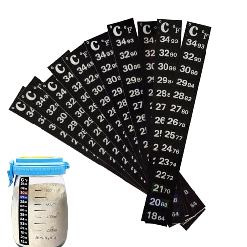 10PCS Aquarium Temp Strips – Portable Adhesive Thermometer Stickers – Reusable Temperature Labels for Fish Tanks, Brewing, Reptiles, and More – User-Friendly Black Temp Strip Design
