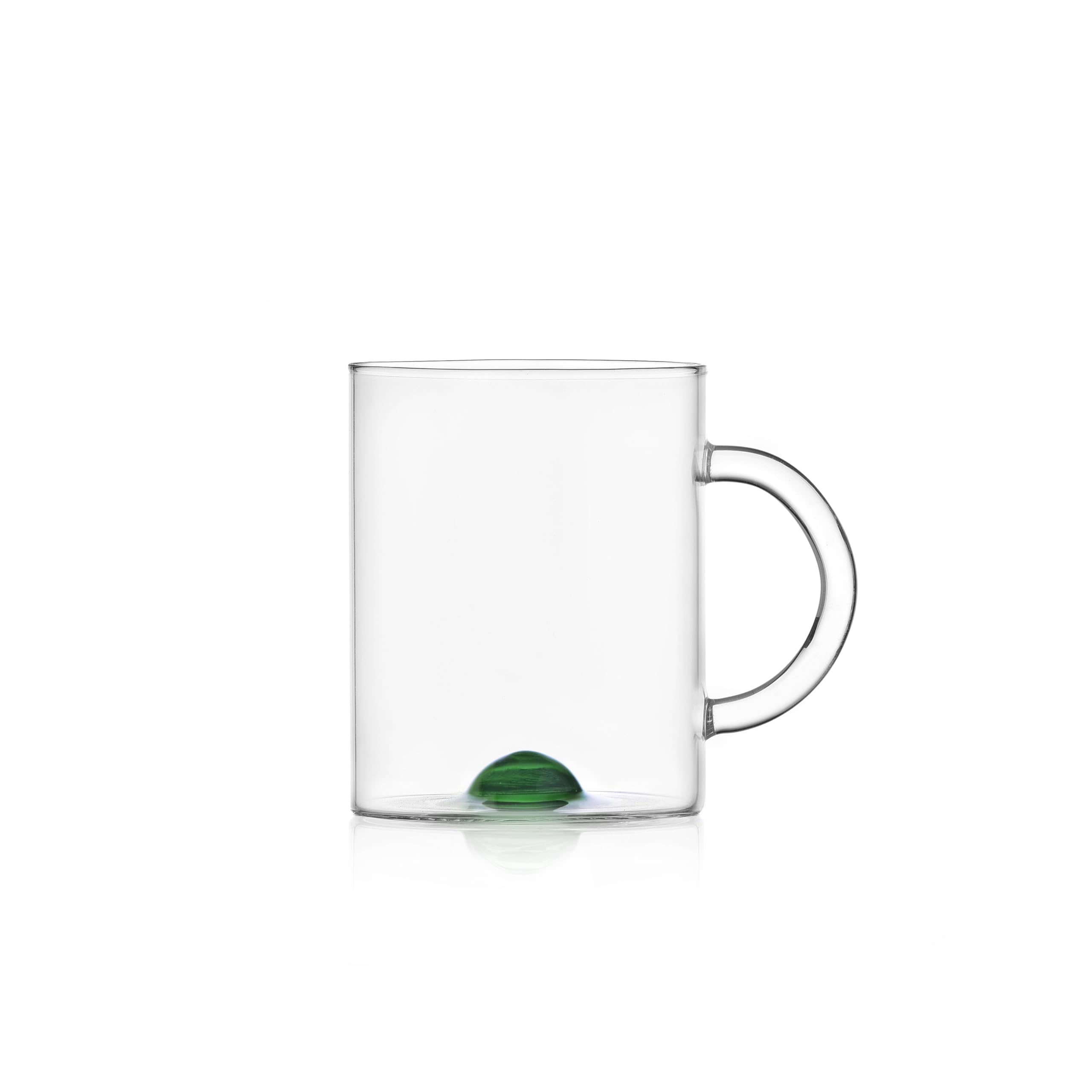 Ichendorf Milano Mug, Punto Verde, Luna Collection, 40 cl, Borosilicate Glass, Handmade