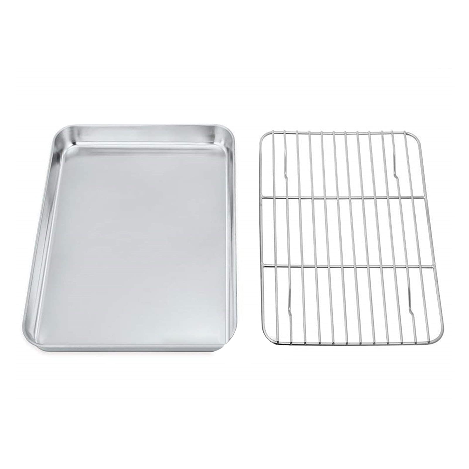 ACiyD Rechteckige Grill-Plätzchen-Backblech-Platte aus Edelstahl mit Küchenhelfer-Antihaft-Pfanne für Ofen, Pfannenkühlregal (Color : L) (XL)