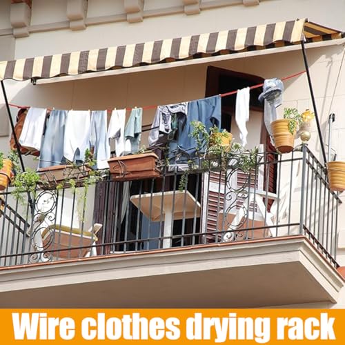 DWFEYOI 20 Meter Wäscheleine reißfeste Wäscheleine für den Haushalt, Garten und Camping – Robustes Wäscheseil aus Polyesterkern und Kunststoffummantelung,washing lines,Transparent Rot