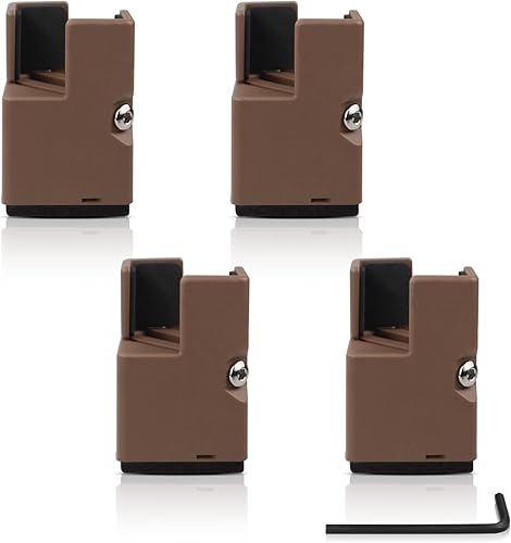 Paquete de 4 elevadores de cama con abrazadera de tornillo, elevadores de muebles ajustables y resistentes para patas de 0.8 a 1.6 pulgadas,