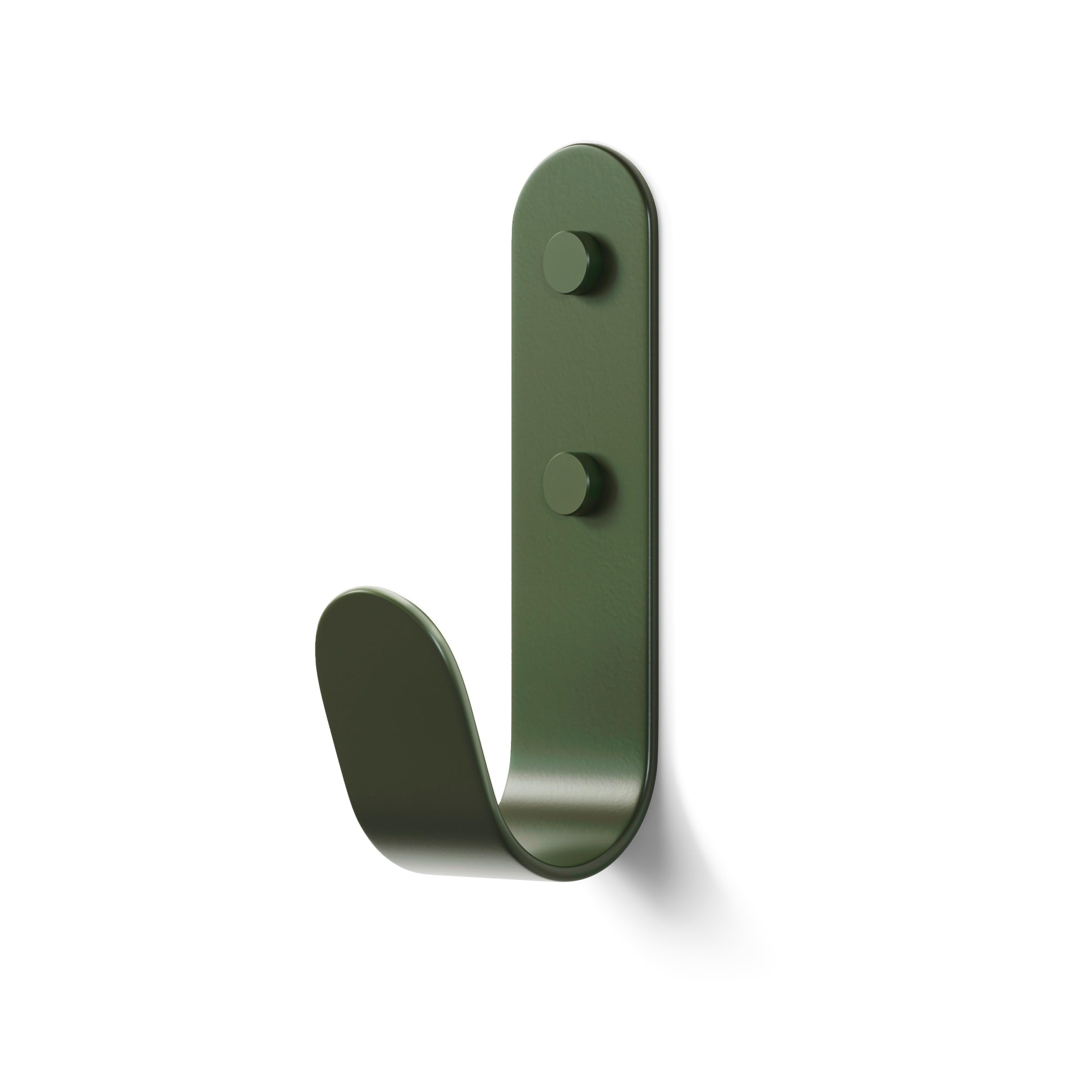The Hairpin Leg Co. [HLC Metal J Wall Hook. Chunky Modern Playful Coat Hook - [Forest Green, Single] — image 1