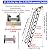 Black Folding Ladder Extension Loft Stairs Narrow Wall-Mounted Attic Loft Stairs Attic Stairs 8.2-9.8ft Vertial Height Pulldown Wall Telescopic Fold Ladder 21.2x5.5in Size,12 Pedals