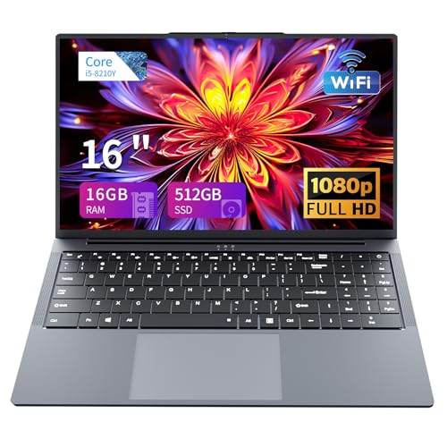 Image of Gaming Laptop, Laptop Core i5 Up to 3.60GHZ, 16 Inch Laptops Computer 16GB RAM 512GB SSD Wind 11 Pro Traditional Laptops FHD IPS Display Backlit Keyboard Notebook Computer 180 Angle Opening
