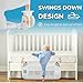 Salcod Universal Swing Down Crib Rail Guard, Convertible Crib Bed Rail for Toddlers, with Reinforced Wing Nut Safety System, Compatible with All Major Brand of Crib, White