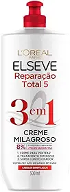 Creme Milagroso 3 em 1 Elseve Reparação Total 5 500ml