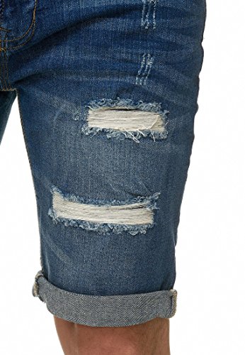 Indicode Caden jeans shorts met 5 zakken van 98% katoen | korte denim stretch broek used look gewassen destroyed regular fit heren short broek vrijetijdsbroek voor mannen - Image 6