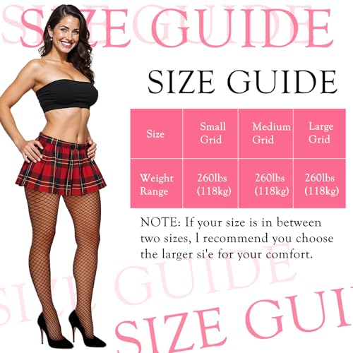 4 Pairs Plus Size Fishnet Stockings for Women, Stretchy Fishnet Tights High Waist Fish Nets Black Leggings Gothic Clothes for Women, One Size2