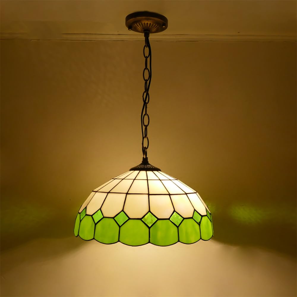 SXECAEPS Contemporary Color Glass Pendant Lights American Countryside Art Living Room Restaurant Bedroom Hotel Corridor Chandelier (J D40CM)