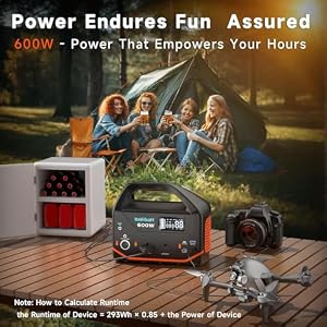 Portable Power Station 600W, 293Wh Camping Lithium Battery — photo 5 of 6