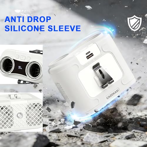 Image of CAZOKASI 2026 Upgrade 20000mAh Waist Clip Fan Wearable Fan Portable Personal Body Fan Powerful Upto 36H Cooling and Heatstroke Prevention Fan