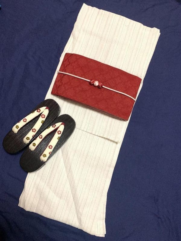 古典綿麻しじら織り浴衣 最高級しじら織浴衣の白 浴衣＆着物として着用可 粋な縞模様柄綿麻織 浴衣 綿麻浴衣 呉服店購入 しじら織り