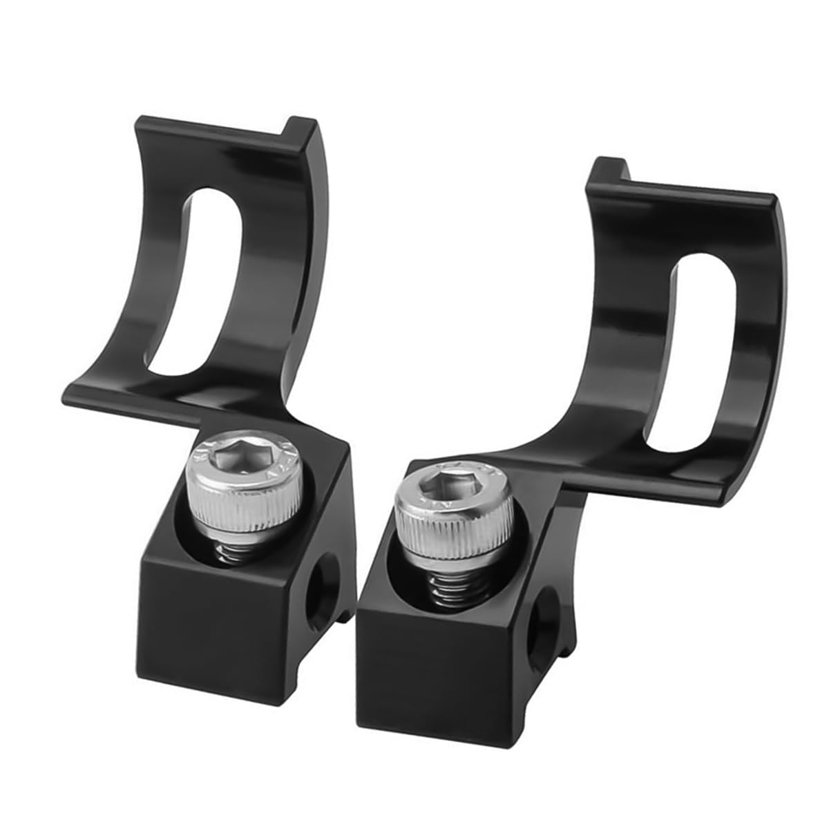 Durlo 2 PCS Mountain Bike Integrated Mismatch Adapter, 22.2mm Black Aluminum Front Derailleur Clamp, Brake/shift Adapter