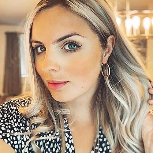 Silver Oval Hoop Earrings Hypoallergenic 14K Gold Plated Sterling Silver Lightweight Oval Hoop Earrings for Women Gilrs4