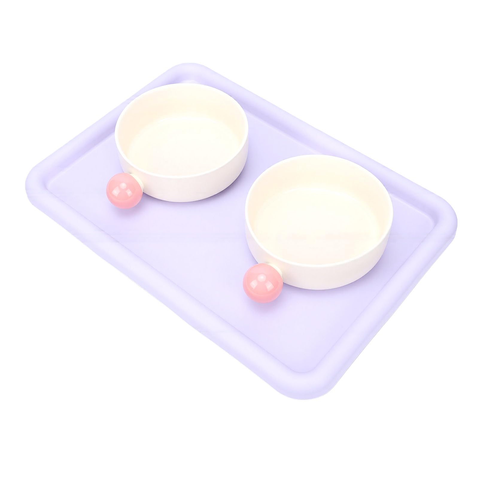 Tonysa Set di Ciotole per Cibo e Acqua per Gatti Rialzati Piatti per Cibo in Ceramica Ciotole per per Animali Domestici Rialzate Antiscivolo per Cani e Gatti