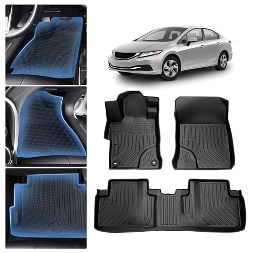 Tapis de sol pour Honda Civic 2012-2015 en caoutchouc TPE