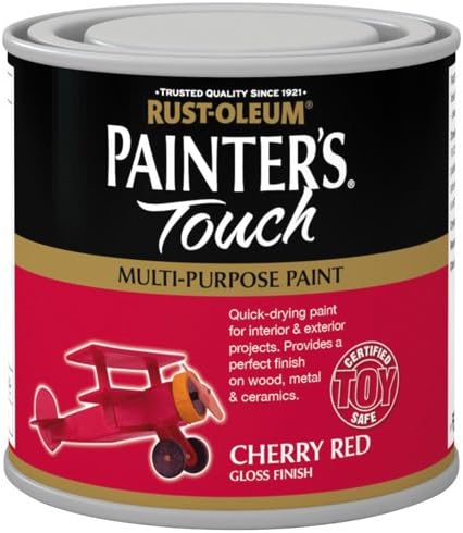 Rust-Oleum 250ml Painter's Touch Toy-Safe Paint - Cherry Red Gloss, 250 ml (Pack of 1)