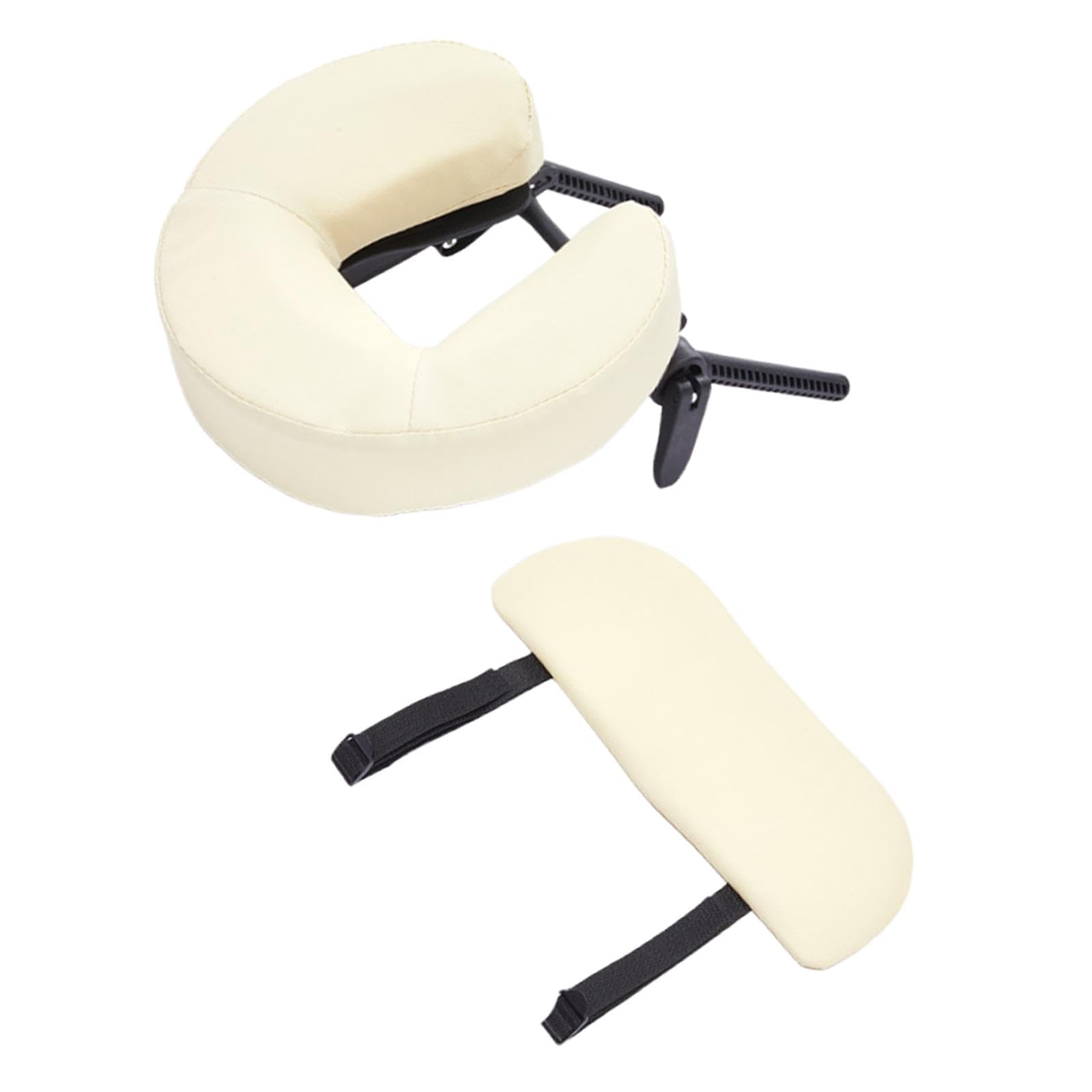 Poggiatesta per Lettino Da Massaggio Cuscino per Viso Universale con Supporto Regolabile Culla di Ricambio E Poggiabraccia Adatto per Uso Professiona, Beige