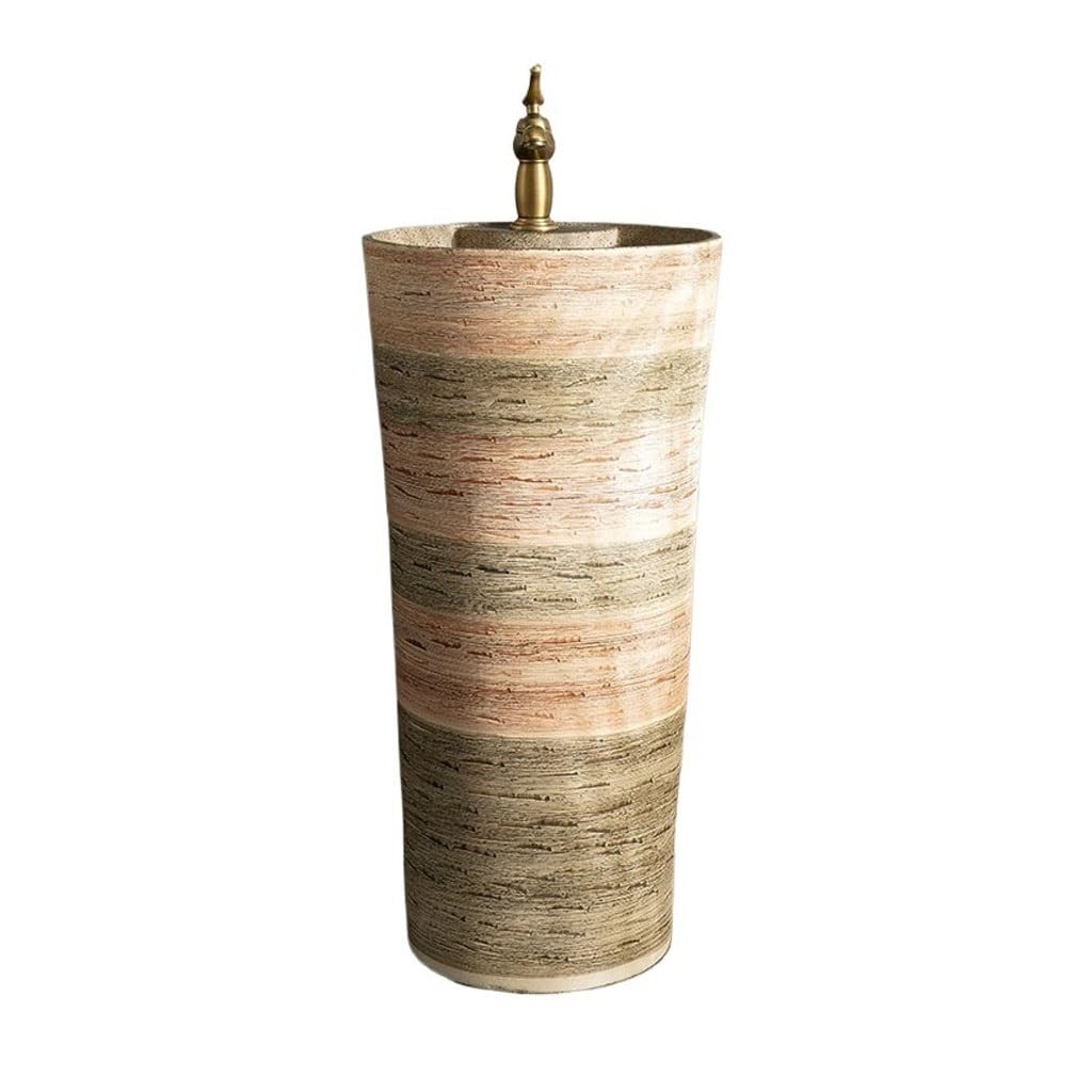 Bathroom Sink Villa Courtyard Floor-Standing Wash Basin Outdoor Balcony Column Wash Basin Bathroom Vanity