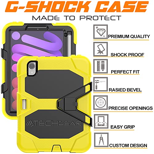 TECHGEAR G-SHOCK Case for iPad Mini 7 2024 & Mini 6 2021 (7th & 6th Gen), Tough, Heavy Duty Armour, Shockproof with Stand - Image 2