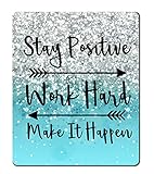 Amcove Gaming Mouse Pad Custom, Stay Positive Work Hard and Make It Happen Inspirational Quotes Mous