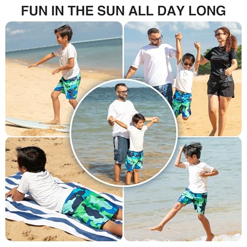 Image of Kanu Surf Boys' Victor Stripe Quick Dry Beach Board Shorts Swim Trunk