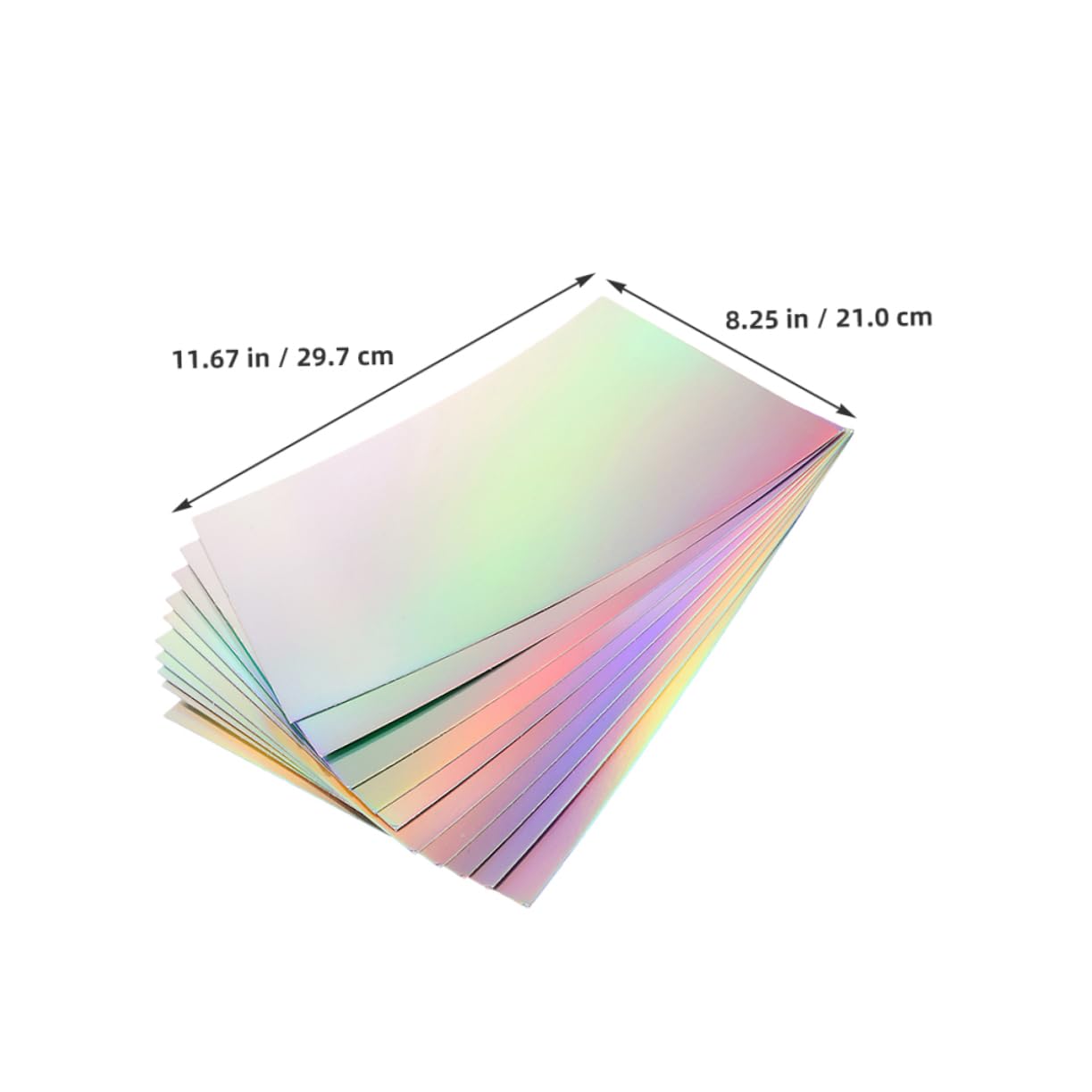 Carta Cartoncino Olografica Colorata 20 Fogli per Crafts | Formato 297x210mm, Finitura Metallica Riflettente, Blocco per Scuola e Scrapbooking Artigianali