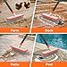 MAVRIZ Stainless Steel Concrete Brush with Long Handle - Heavy Duty Deck Brush for Concrete Cleaning, Outdoor Broom for Moss Removal, Wire Brushes for Scrubbing Patios, Driveways & Pools