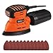 Mouse Detail Sander with 12Pcs Sanderpaper, 1.1A/130W/12000OPM Sander with Dust Collection System For Tight Spaces Sanding in Home Decoration, DIY - PMS01A