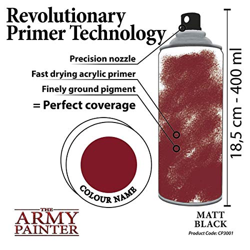 The Army Painter Color Primer, Matt Black Bundle With Matt White, 400 Ml, 13.5 Oz - Acrylic Spray Undercoat For Miniature Painting #TOP4