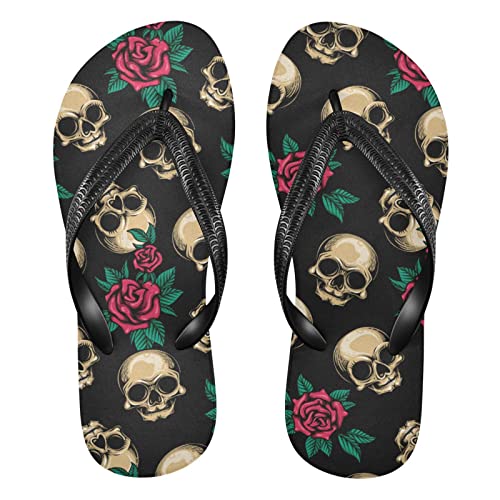 MNSRUU Women Men Flip Flops Skull Flip Flops Womens Slides Men Sandals Shower Slippers for Beach XS-XXL