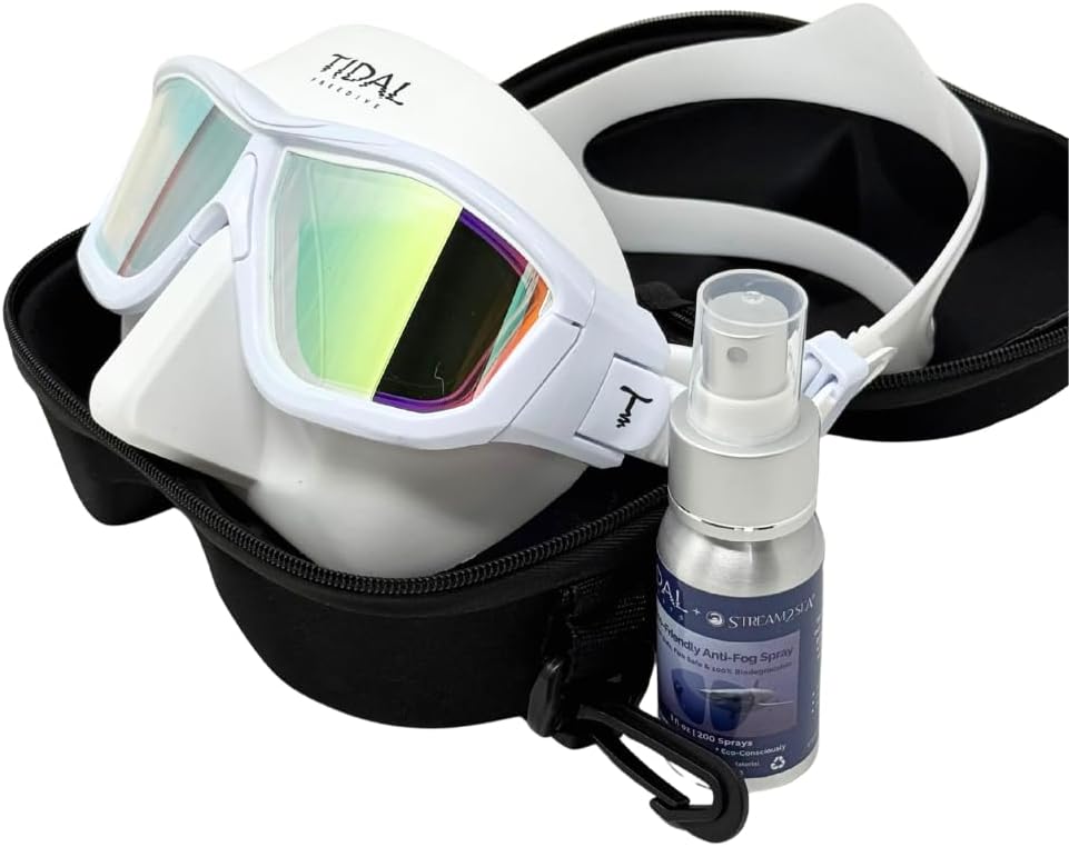Tidal Glide Freedive Mask - Low Volume mask Designed for Freediving, Spearfishing, and Snorkeling. Anti-Fog Freediving mask.