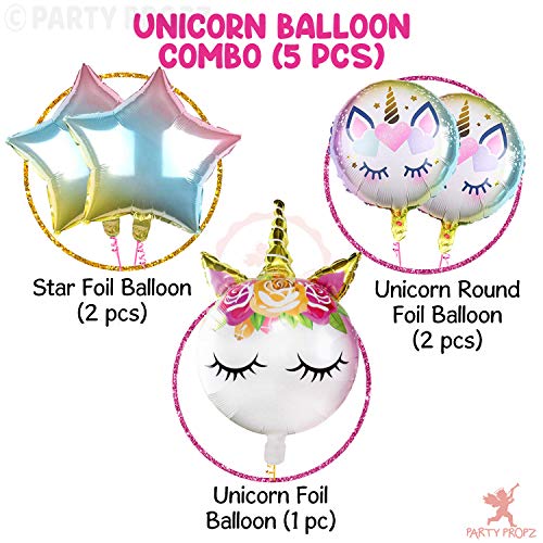 Image of Party Propz Unicorn balloons Combo 5Pcs for unicorn theme party decorations /unicorn theme party supplies